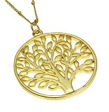 Goldtone Tree Cut-Out Pendant Necklace Fashion Jewelry