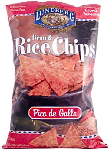 Lundberg, Bean & Rice Chips, Pico De Gallo, 6 oz (170 g) (Packs of 3)