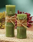 Bamboo Pillar Candle Set of 2 (6h and 8h)