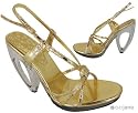 METALLIC SNAKE LUCITE HEEL