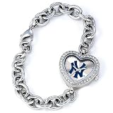 MLB Women's MH-NY3 Heart Collection New York Yankees Pinstripe Watch