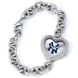 MLB Women's MH-NY3 Heart Collection New York Yankees Pinstripe Watch