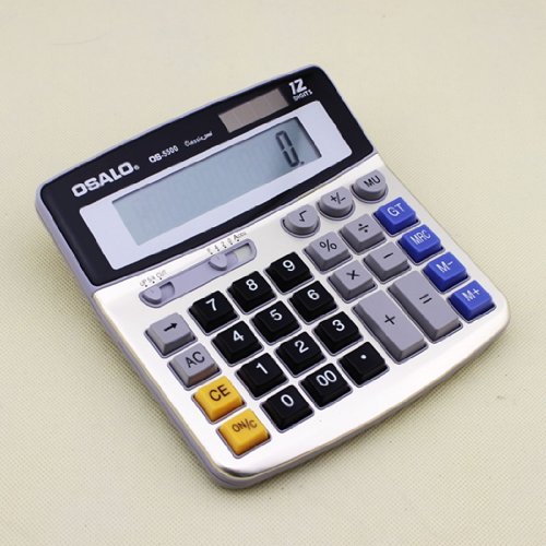 Advanced OSALO OS-5500 Classical electronic calculator, two way power solar electronic calculator with metal display