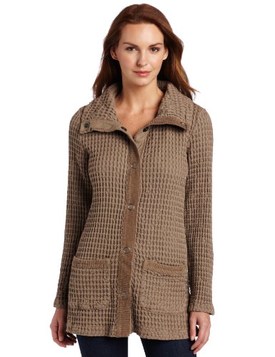 Mod-O-Doc Women's Monster Rag Long Sleeve Fitted Cardigan, Portabella, Medium