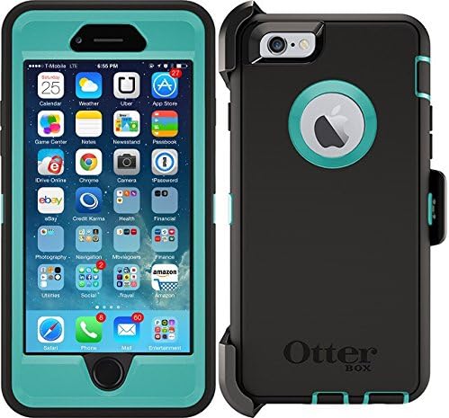 Otterbox Defender Series for Apple iPhone 6 with Holster/Screen Protector/Retail Packaging - Black/Light Teal