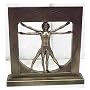 Vitruvian Man By Leonardo Da Vinci Male Nude Figure Real Bronze Powder Cast Statue 8-1/2 Inch