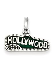 Sterling Silver Green Enameled Hollywood Charm
