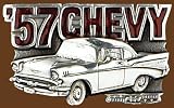 Chevrolet - Boucle ceinture retro CHEVY'57 - Metal argente relief - #G1944 Image du produit