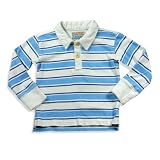 Gold Rush Outfitters - Girls Long Sleeve Striped Polo, Blue, White