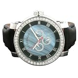 Luxurman Mens VS Diamond Bezel Watch 4.50ct Blue MOP