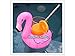 Moon Boat Giant Inflatable Pink Flamingo Pool Floats, 4 ft Wide, with 2 Flamingo Drink Holder Coaster (TM)