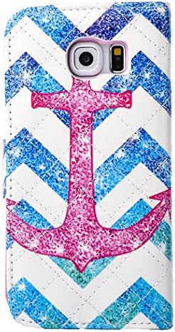 I Love Navy - Galaxy S6 Case,Crazy Panda TM New Design Luxury Vouge Fashion Galaxy S6 Painting Wallet Case Flip Cover Leather Stand Case for Galaxy S6 With Card Slots TPU inner Case