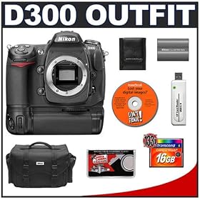 Nikon D300 Digital SLR Camera + Nikon MB-D10 Grip + 16GB Card + EN-EL3e Battery + Case + Cameta Bonus Accessory Kit