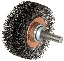 Weiler Wide Face Wire Wheel Conflex Brush, Round Shank, Steel, Crimped Wire, 2