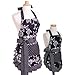 Flirty Aprons Bundle - 2 Items - Women's Sassy Black Apron & Girl's Sassy Black Apron