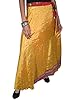 Yellow Wraparound Skirt Vintage Silk Sari Long Skirts Wrap Dress for Women