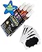 White Chalk/Liquid Markers-4 Pack Plus 8 Chalkboard Labels–Water-Based Pens with Reversible Tips Use On Mirrors, Glass, Metal, or Car Windows – Washable Ink Pens for Kids, Artists, Business Office Use