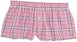 Pink and White with Black Accents Plaid Check Flannel Cotton Girl Boxers Mini Itty Bitty Shorts 1" Inseam, Covered elastic waist, 100% cotton,