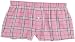 : Pink and White with Black Accents Plaid Check Flannel Cotton Girl Boxers Mini Itty Bitty Shorts 1" Inseam, Covered elastic waist, 100% cotton, available in 5 adult sizes