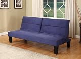 Blue Microfiber Split Back Adjustable Klik Klak Sofa Bed Sleeper