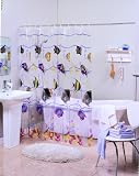 Quality PVC Transparent SHOWER CURTAIN with Fish Design. 178×183