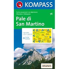 Kompass Karten, Pale di San Martino: Wander- und Skitourenkarte. Carta escursioni e sci alpinismo