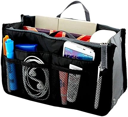 Moeni Handbag Purse Large Liner Multifunctional Organizer Travel Inserts for Totes- Easy Change Bags (Black)