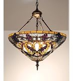 20 Inch W Jeweled Grape Inverted Pendant Ceiling Fixture