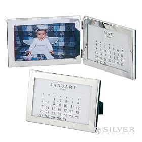 4 x 6 Pewter Silver Perpetual Calander and Picture Frame- Double by Empire Silver