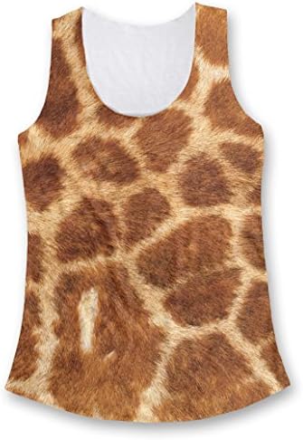 All Over Print Giraffe Fur Ladies Fashion Tank Top, L