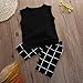 Little Boys Sleeveless Letters Print Tank Top and Lattice Shorts Outfit