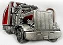 Semi 18 Wheeler Enamel Pewter Bergamot Truck Buckle