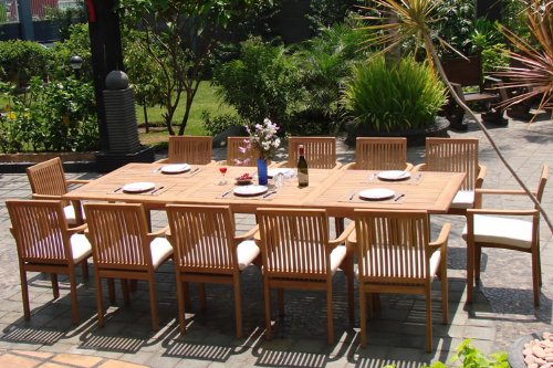 New 13 Pc Luxurious Grade-A Teak Dining Set - Large 117