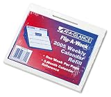 AT-A-GLANCE SW705X50 Refill for Flip-a-week Desk Calendar, 5-5/8 x 7, Blue/Black/Red, Carton of 12