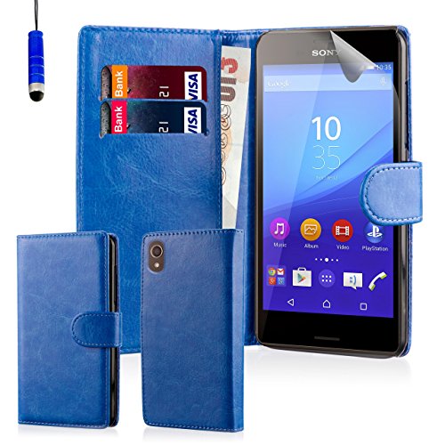 32ndÂ® Book wallet PU leather case cover for Sony Xperia Z5 Compact mobile phone - Deep Blue