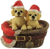 2.75 American Kennel Club Yellow Labs in a Basket Dog Christmas Figure