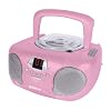 Groov-e GVPS713RD Boombox Portable CD Player with Radio -Pink