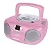 Groov-e GVPS713RD Boombox Portable CD Player with Radio -Pink
