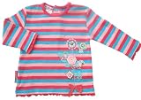 Bright Bots Baby Girl Yarn Dye Striped Longsleeve Top size 3-6 months in Pinks and Turquoise