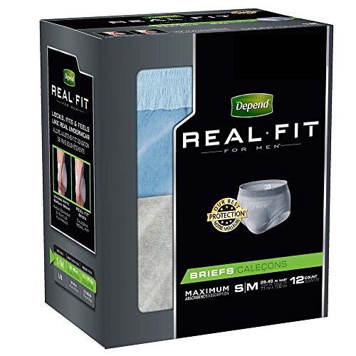 Depend Underwear Real Fit Maximum Absorbency for Men, Small/Medium, 12 Count