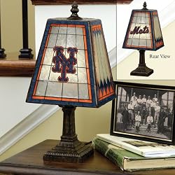 New York Mets Memory Company Art Glass Table Lamp MLB Baseball Fan Shop Sports Team Merchandise