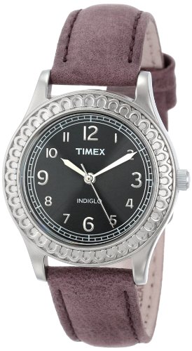 Timex Women's T2N6589J Purple Distressed Leather Strap Watch