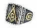 Mason Signet Ring - 14k Plated Stainless Steel Freemason Ring / Masonic Rings. Freemason's Jewelry for Free Masonry Member. Free Masons Masonary Ring w/ Masonic symbol