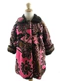 Corky And Company Girls Winter Coat Brown Flower Swirl Sweet Pea