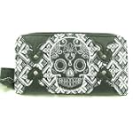 Loungefly Black Cream Sugar Skulls Tweed Wallet Vegan Friendly