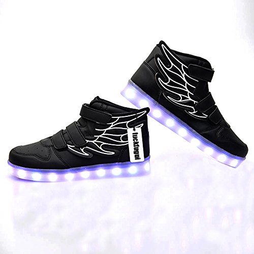 Luckfugui Toddler Little/Big Kid Boy Girl USB Flashing LED Light Shoes Sneaker