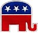 Republican Party Elephant Logo Embroidered Patch GOP Political Iron-On Emblem