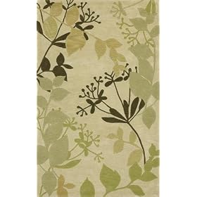 Transitional Area Rug, Kas Bali 8'x10' Ivory Rainforest