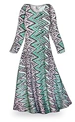 Plus Size Petite A-line Long Sleeves Leopard Print Polyester/Spandex Round Neck Maxi Dress 