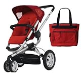 Quinny CV155RLKIT1 Buzz 3 Stroller - Rebel Red With a Diaper Bag